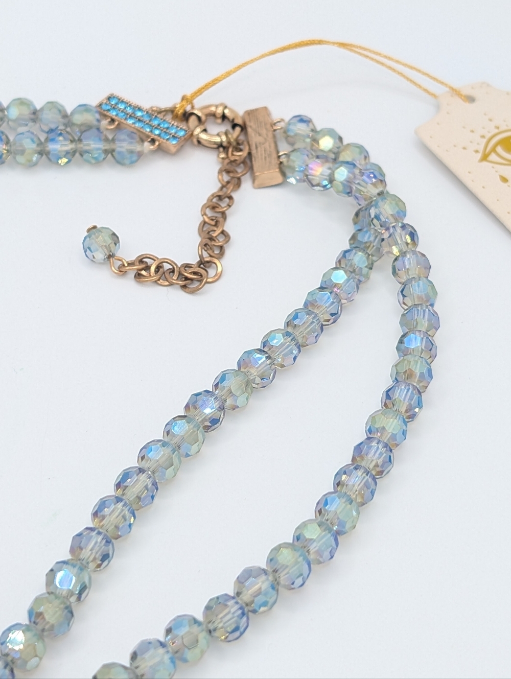 EyeCandy Los Angeles Crystal Bow Blue Statement Necklace NEW - Picture 8 of 10
